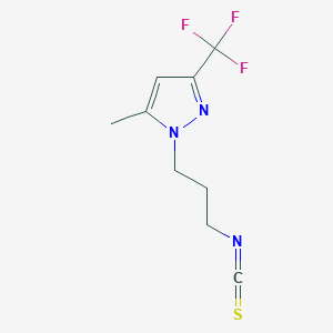 molecular formula C9H10F3N3S B2619959 1-(3-Isothiocyanato-propyl)-5-methyl-3-trifluoromethyl-1H-pyrazole CAS No. 1004643-65-5