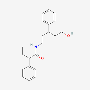 molecular formula C21H27NO2 B2619961 N-(5-hydroxy-3-phenylpentyl)-2-phenylbutanamide CAS No. 1788833-34-0