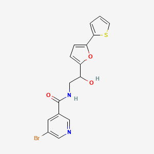 5-Bromo-N-[2-hydroxy-2-(5-thiophen-2-ylfuran-2-yl)ethyl]pyridine-3-carboxamide