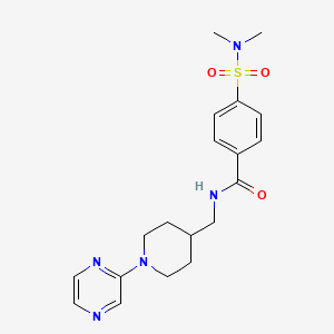 molecular formula C19H25N5O3S B2619982 4-(dimethylsulfamoyl)-N-{[1-(pyrazin-2-yl)piperidin-4-yl]methyl}benzamide CAS No. 1396867-65-4