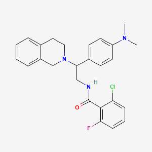molecular formula C26H27ClFN3O B2619983 2-chloro-N-(2-(3,4-dihydroisoquinolin-2(1H)-yl)-2-(4-(dimethylamino)phenyl)ethyl)-6-fluorobenzamide CAS No. 946316-11-6