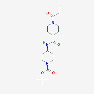 molecular formula C19H31N3O4 B2619987 Tert-butyl 4-[(1-prop-2-enoylpiperidine-4-carbonyl)amino]piperidine-1-carboxylate CAS No. 2361821-11-4