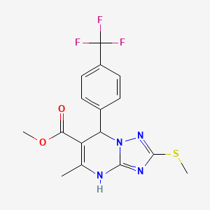 Methyl 5-methyl-2-(methylthio)-7-(4-(trifluoromethyl)phenyl)-4,7-dihydro-[1,2,4]triazolo[1,5-a]pyrimidine-6-carboxylate
