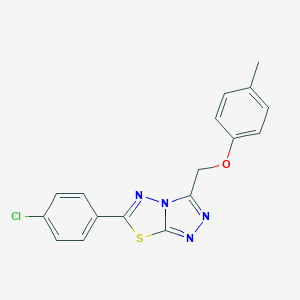 molecular formula C17H13ClN4OS B262000 6-(4-Chlorophenyl)-3-[(4-methylphenoxy)methyl][1,2,4]triazolo[3,4-b][1,3,4]thiadiazole 