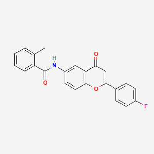 molecular formula C23H16FNO3 B2620000 N-[2-(4-fluorophenyl)-4-oxo-4H-chromen-6-yl]-2-methylbenzamide CAS No. 923156-83-6