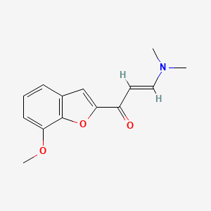 molecular formula C14H15NO3 B2620004 (E)-3-(dimethylamino)-1-(7-methoxy-1-benzofuran-2-yl)-2-propen-1-one CAS No. 477848-02-5