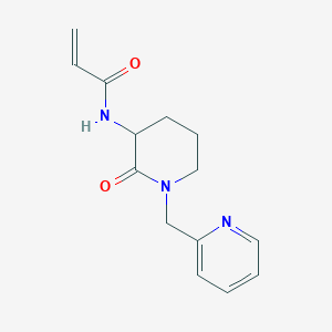 molecular formula C14H17N3O2 B2620006 N-[2-Oxo-1-(pyridin-2-ylmethyl)piperidin-3-yl]prop-2-enamide CAS No. 2174758-53-1