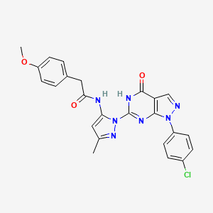 N-(1-(1-(4-chlorophenyl)-4-oxo-4,5-dihydro-1H-pyrazolo[3,4-d]pyrimidin-6-yl)-3-methyl-1H-pyrazol-5-yl)-2-(4-methoxyphenyl)acetamide