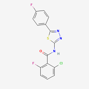 molecular formula C15H8ClF2N3OS B2620010 2-chloro-6-fluoro-N-(5-(4-fluorophenyl)-1,3,4-thiadiazol-2-yl)benzamide CAS No. 391863-04-0