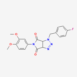 molecular formula C19H17FN4O4 B2620026 5-(3,4-dimethoxyphenyl)-1-(4-fluorobenzyl)-3a,6a-dihydropyrrolo[3,4-d][1,2,3]triazole-4,6(1H,5H)-dione CAS No. 1008274-87-0