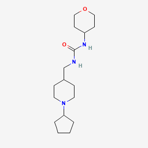 molecular formula C17H31N3O2 B2620035 1-((1-cyclopentylpiperidin-4-yl)methyl)-3-(tetrahydro-2H-pyran-4-yl)urea CAS No. 2034568-22-2