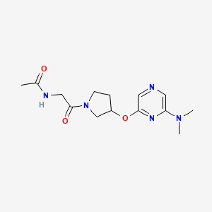 molecular formula C14H21N5O3 B2620043 N-(2-(3-((6-(dimethylamino)pyrazin-2-yl)oxy)pyrrolidin-1-yl)-2-oxoethyl)acetamide CAS No. 2034433-29-7