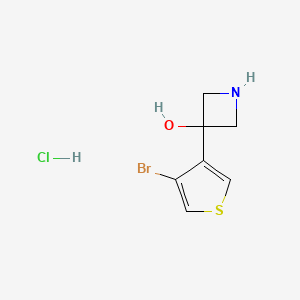 molecular formula C7H9BrClNOS B2620044 3-(4-Bromothiophen-3-yl)azetidin-3-ol;hydrochloride CAS No. 2416231-04-2