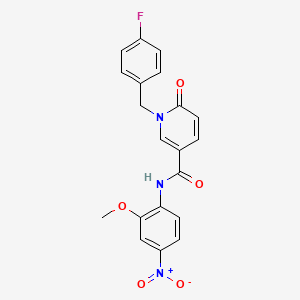 molecular formula C20H16FN3O5 B2620045 1-(4-fluorobenzyl)-N-(2-methoxy-4-nitrophenyl)-6-oxo-1,6-dihydropyridine-3-carboxamide CAS No. 899970-18-4