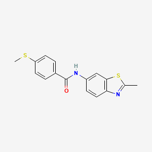 molecular formula C16H14N2OS2 B2620051 N-(2-methylbenzo[d]thiazol-6-yl)-4-(methylthio)benzamide CAS No. 896348-11-1