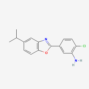 molecular formula C16H15ClN2O B2620059 2-Chloro-5-(5-isopropylbenzo[d]oxazol-2-yl)aniline CAS No. 443292-38-4