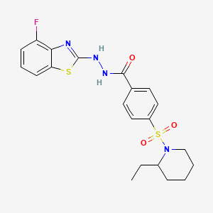 molecular formula C21H23FN4O3S2 B2620067 4-((2-ethylpiperidin-1-yl)sulfonyl)-N'-(4-fluorobenzo[d]thiazol-2-yl)benzohydrazide CAS No. 851979-01-6