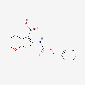 molecular formula C16H15NO5S B2620078 6-(Phenylmethoxycarbonylamino)-3,4-dihydro-2H-thieno[2,3-b]pyran-5-carboxylic acid CAS No. 2287318-52-7