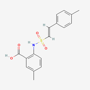 5-methyl-2-[[(E)-2-(4-methylphenyl)ethenyl]sulfonylamino]benzoic acid