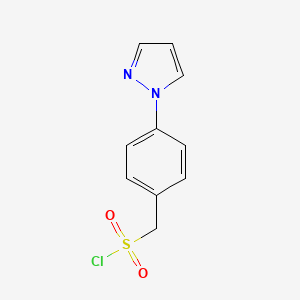 molecular formula C10H9ClN2O2S B2620088 [4-(1H-pyrazol-1-yl)phenyl]methanesulfonyl chloride CAS No. 1247760-43-5