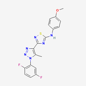 molecular formula C18H14F2N6OS B2620093 N-(4-bromo-2-fluorophenyl)-2-{[7-(4-methylphenyl)pyrimido[4,5-d]pyrimidin-4-yl]thio}acetamide CAS No. 1189418-96-9