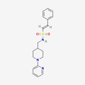 molecular formula C19H23N3O2S B2620095 (E)-2-phenyl-N-((1-(pyridin-2-yl)piperidin-4-yl)methyl)ethenesulfonamide CAS No. 1235698-37-9