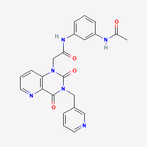 molecular formula C23H20N6O4 B2620098 N-(3-acetamidophenyl)-2-(2,4-dioxo-3-(pyridin-3-ylmethyl)-3,4-dihydropyrido[3,2-d]pyrimidin-1(2H)-yl)acetamide CAS No. 941989-94-2