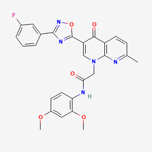 N-(2,4-dimethoxyphenyl)-2-{3-[3-(3-fluorophenyl)-1,2,4-oxadiazol-5-yl]-7-methyl-4-oxo-1,4-dihydro-1,8-naphthyridin-1-yl}acetamide