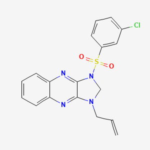 molecular formula C18H15ClN4O2S B2620110 1-烯丙基-3-((3-氯苯基)磺酰基)-2,3-二氢-1H-咪唑并[4,5-b]喹喔啉 CAS No. 847369-23-7