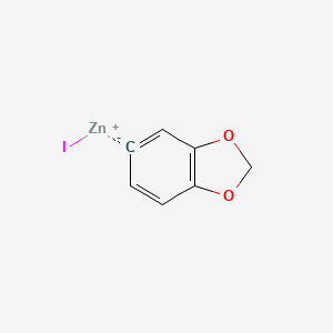 molecular formula C7H5IO2Zn B2620115 3,4-(Methylenedioxy)phenylzinc iodide 0.5 M in Tetrahydrofuran CAS No. 1357013-37-6