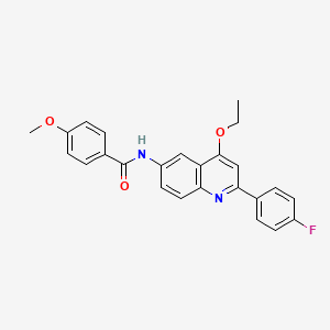 molecular formula C25H21FN2O3 B2620116 N-[4-乙氧基-2-(4-氟苯基)喹啉-6-YL]-4-甲氧基苯甲酰胺 CAS No. 1358416-60-0