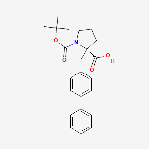 molecular formula C23H27NO4 B2620118 Boc-(S)-α-(4-联苯甲基)-脯氨酸 CAS No. 1217857-74-3