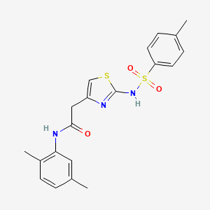 molecular formula C20H21N3O3S2 B2620119 N-(2,5-dimethylphenyl)-2-(2-(4-methylphenylsulfonamido)thiazol-4-yl)acetamide CAS No. 922100-99-0