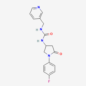 molecular formula C17H17FN4O2 B2620129 1-(1-(4-氟苯基)-5-氧代吡咯烷-3-基)-3-(吡啶-3-基甲基)脲 CAS No. 891106-47-1