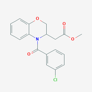 methyl 2-[4-(3-chlorobenzoyl)-3,4-dihydro-2H-1,4-benzoxazin-3-yl]acetate