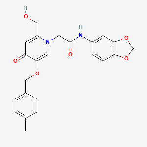 molecular formula C23H22N2O6 B2620135 N-(benzo[d][1,3]dioxol-5-yl)-2-(2-(hydroxymethyl)-5-((4-methylbenzyl)oxy)-4-oxopyridin-1(4H)-yl)acetamide CAS No. 946380-76-3
