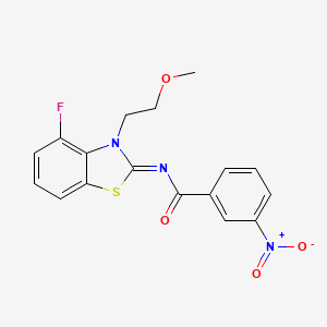 molecular formula C17H14FN3O4S B2620140 (Z)-N-(4-氟-3-(2-甲氧基乙基)苯并[d]噻唑-2(3H)-亚甲基)-3-硝基苯甲酰胺 CAS No. 865248-72-2
