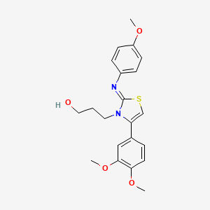 (Z)-3-(4-(3,4-dimethoxyphenyl)-2-((4-methoxyphenyl)imino)thiazol-3(2H)-yl)propan-1-ol