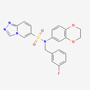 N~6~-(2,3-dihydro-1,4-benzodioxin-6-yl)-N~6~-(3-fluorobenzyl)[1,2,4]triazolo[4,3-a]pyridine-6-sulfonamide