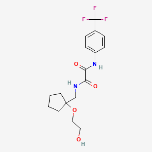 molecular formula C17H21F3N2O4 B2620149 N1-((1-(2-hydroxyethoxy)cyclopentyl)methyl)-N2-(4-(trifluoromethyl)phenyl)oxalamide CAS No. 2185590-74-1