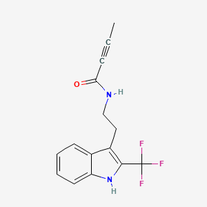 molecular formula C15H13F3N2O B2620159 N-[2-[2-(Trifluoromethyl)-1H-indol-3-yl]ethyl]but-2-ynamide CAS No. 2411291-41-1
