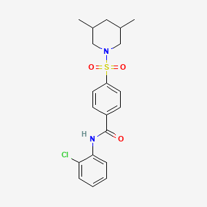 molecular formula C20H23ClN2O3S B2620161 N-(2-chlorophenyl)-4-[(3,5-dimethylpiperidin-1-yl)sulfonyl]benzamide CAS No. 392323-97-6