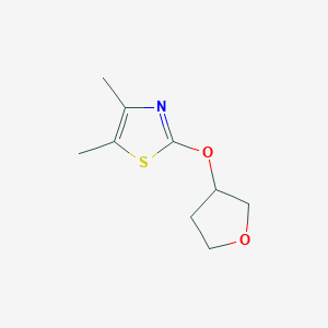 molecular formula C9H13NO2S B2620163 4,5-Dimethyl-2-(oxolan-3-yloxy)-1,3-thiazole CAS No. 2197735-67-2