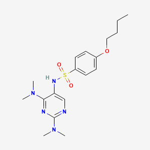 molecular formula C18H27N5O3S B2620165 N-(2,4-bis(dimethylamino)pyrimidin-5-yl)-4-butoxybenzenesulfonamide CAS No. 1448059-98-0