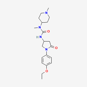 molecular formula C20H30N4O3 B2620173 3-(1-(4-Ethoxyphenyl)-5-oxopyrrolidin-3-yl)-1-methyl-1-(1-methylpiperidin-4-yl)urea CAS No. 894009-20-2