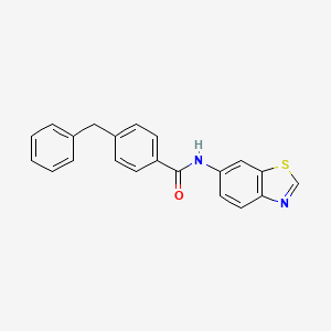molecular formula C21H16N2OS B2620178 N-(1,3-benzothiazol-6-yl)-4-benzylbenzamide CAS No. 922879-17-2
