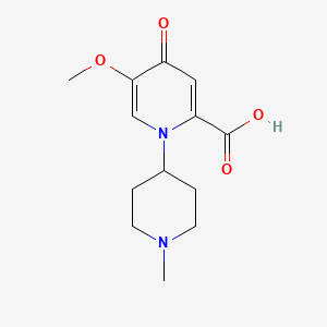 molecular formula C13H18N2O4 B2620186 5-Methoxy-1-(1-methylpiperidin-4-yl)-4-oxo-1,4-dihydropyridine-2-carboxylic acid CAS No. 2089257-14-5