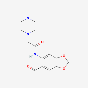 molecular formula C16H21N3O4 B2620202 N-(6-acetyl-1,3-benzodioxol-5-yl)-2-(4-methylpiperazin-1-yl)acetamide CAS No. 491867-79-9