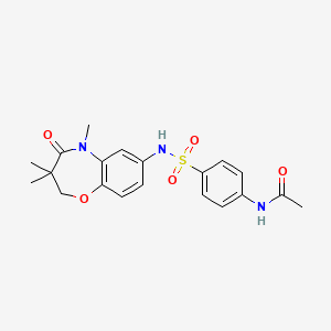 molecular formula C20H23N3O5S B2620203 N-(4-(N-(3,3,5-trimethyl-4-oxo-2,3,4,5-tetrahydrobenzo[b][1,4]oxazepin-7-yl)sulfamoyl)phenyl)acetamide CAS No. 922102-79-2