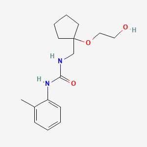 molecular formula C16H24N2O3 B2620206 1-((1-(2-Hydroxyethoxy)cyclopentyl)methyl)-3-(o-tolyl)urea CAS No. 2309773-27-9
